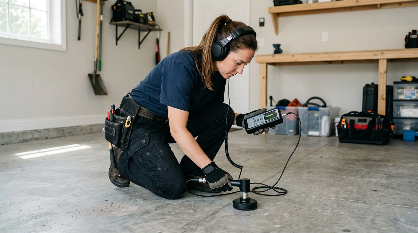 TCR Rooter Plumbing acoustic slab leak detection in Raleigh NC